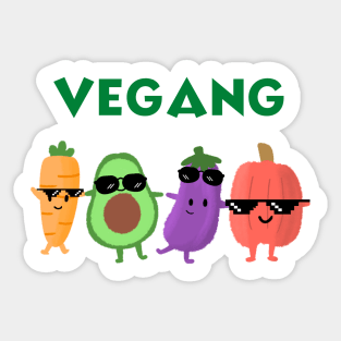 Vegan Gang Cute Plant Based Diet Club Sticker